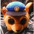 TY Beanie Boos Teeny TYs. Chase Paw Patrol.  Plush Stackable Police Stuffed Animal Toy. 10cm.