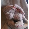 Jellycat Bashful Bunny Liberty Blossom. Soft Toy Blanket. Grey Doudou Comforter. 32cm.