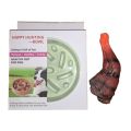 Happy Hunting Slow Feeder Bowl and Grilled Chicken Dog Toy - Green