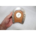 GUCCI Desk clock/alarm with double stitched leather - stunning!