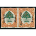 SWA 1927 - 6d Pair with Stunning Ovpt Variety Broken "O" of "South" VF/MM (SACC 69 var) Cat R130.00+