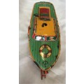 1950s Tin Toy Boat & Trailer