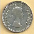 1956 - Threepence / Tickey. - VF condition as per scan.