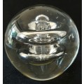 LARGE & HEAVY CLEAR GLASS PAPERWEIGHT WITH INTERNAL VORTEX SPIRAL