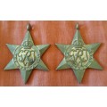 WW2 two full-sized ITALY & AFRICA STARS, R.MOORE