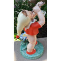 PIRKIN HAMMER, 1930s - 40s  FIGURINE OF A YOUNG SEMI NAKED BOY PLAYING THE FLUTE, TOO CUTE !!
