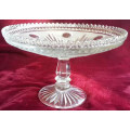 VINTAGE PRESSED GLASS TAZZA WITH A COMBINATION OF CLEAR AND FROSTED GLASS, VERY ATTRACTIVE...