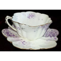 ANTIQUE 1896-1910,WILEMAN FOLEY, PRE SHELLEY LILAC DAISY CLUSTER PATTERN TEA  CUP AND SAUCER