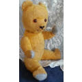 CUDDLY ANTIQUE STRAW FILLED HEAD, GOLDEN MOHAIR  TEDDY BEAR, PLENTY OF CHARACTER !!!!!