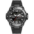 Smael 8033 Colorful Strap Men Dual Display Wristwatch Analog Luminous Sport Hand Watch
