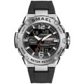 Smael 8033 Colorful Strap Men Dual Display Wristwatch Analog Luminous Sport Hand Watch