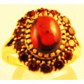 Beautiful 9ct Solid Yellow Gold and Genuine Garnets Ring