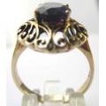 9ct Solid Yellow Gold and Genuine Amethyst Ring