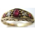 Natural Rubies and Diamonds Ring