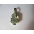 925 Sterling Silver and Green Amethyst Pendant