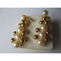 14ct Solid Yellow Gold and Genuine Cultured Pearls Earrings