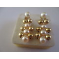 14ct Solid Yellow Gold and Genuine Cultured Pearls Earrings