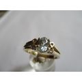 9 ct Yellow Gold Aquamarine and Diamonds Ring