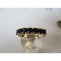 9ct Solid Yellow Gold and Genuine Blue Sapphires Ring