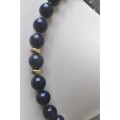 Genuine Lapis Lazuli Necklace & 14 ct Gold Clasp and Spaces