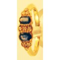 Genuine Blue Sapphires and Diamonds in 9ct Solid Yellow Gold Ring