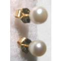 14 ct Yellow Gold and Genuine Cultured Pearls Earrings