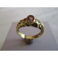 18ct. Yellow  Gold Ring with Genuine Pink Sapphire and Diamonds