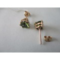 9 ct Solid Yellow Gold and Genuine Heart shape Peridot Earrings