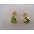 14ct Solid Yellow Gold and Genuine Peridot Earrings
