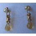 9ct Gold and Genuine Citrine Earrings