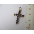 9 Ct.  Solid Gold and Genuine Iolite Pendant