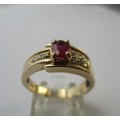 9ct Yellow Gold,  Rubies and Diamonds Ring