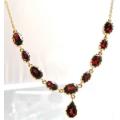 Stylish 9ct Gold and Genuine Garnets Necklace