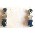 14K/ carat Gold and Genuine Blue Sapphires Earrings