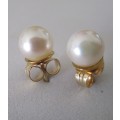 14ct Gold and Genuine Cultured Pearls Earrings