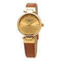 LATE ENTRY - R6999.99 I- STUHRLING ORIGINAL® SYMPHONY GOLD-TONE WATCH W/ BROWN GENUINE LEATHER BAND