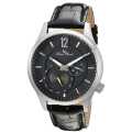 **RRP R7500.00**LUCIEN PICCARD® SWISS LEGEND BLACK LEATHER BAND CASUAL WATCH W/ BOX & MANUAL