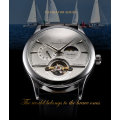 -I GENUINE I- KRONEN& SÖHNE Luxury Men 24 Hours Leather Sport Automatic Mechanical Steel Wrist Watch