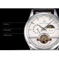 -I GENUINE I- KRONEN& SÖHNE Luxury Men 24 Hours Leather Sport Automatic Mechanical Steel Wrist Watch