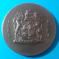 REPUBLIC of South Africa (1961 - 1981) 20th ANNIVERSARY bronze medallion *(original SA Mint box)