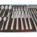 49 Piece WMF 90 Silver Plated Art Deco Cutlery for 6 Persons. Approximately 1925, Germany.