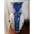 Chinese Vase Decorated with Flowers and Birds. 355mm tall and 150mm wide.