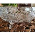 Very Large Crystal Fruit Bowl. So Glamorous!  This very attractive, early crystal bowl from the 1950