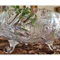 Very Large Crystal Fruit Bowl. So Glamorous!  This very attractive, early crystal bowl from the 1950