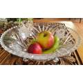 Magnificent Crystal Fruit Bowl. Very large crystal bowl with beautiful frosted flowers on 3 Feet