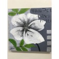 600 x 600 PAINTED CANVAS - TEXTURED FLOWER (#3)