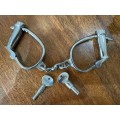 VINTAGE PAIR OF HIAAT HANDCUFFS WITH KEYS -100% WORKING AND IN EXCELLENT CONDITION
