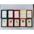 Complete set of 5 Rhodesian History Medallions