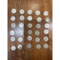 Lot of 25 Union of South Africa .500 silver 3d coins (41.7g) Bid per coin to take all 25