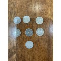Lot of 7  .800 silver 3d coins (9.5g) Bid per coin to take all 7